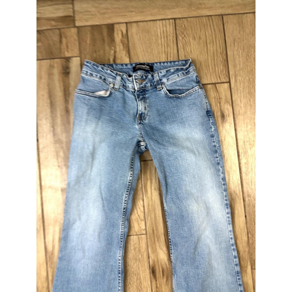 London Jean‎ Y2K Low Rise Bootcut Jeans Women's 4 Stretch Light Wash - Picture 9 of 13